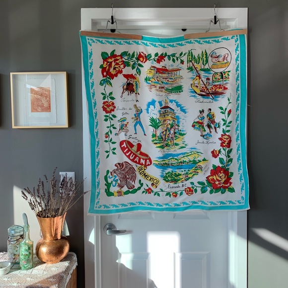 Vintage Accessories - Vintage Mexican souvenir scarf